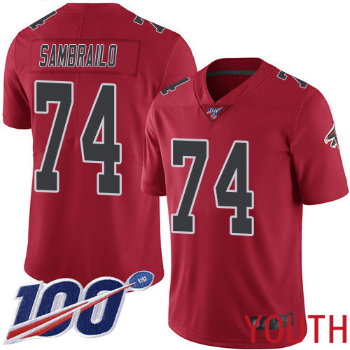 Atlanta Falcons Limited Red Youth Ty Sambrailo Jersey NFL Football #74 100th Season Rush Vapor Untouchable->youth nfl jersey->Youth Jersey